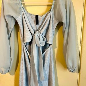 light blue cut out romper